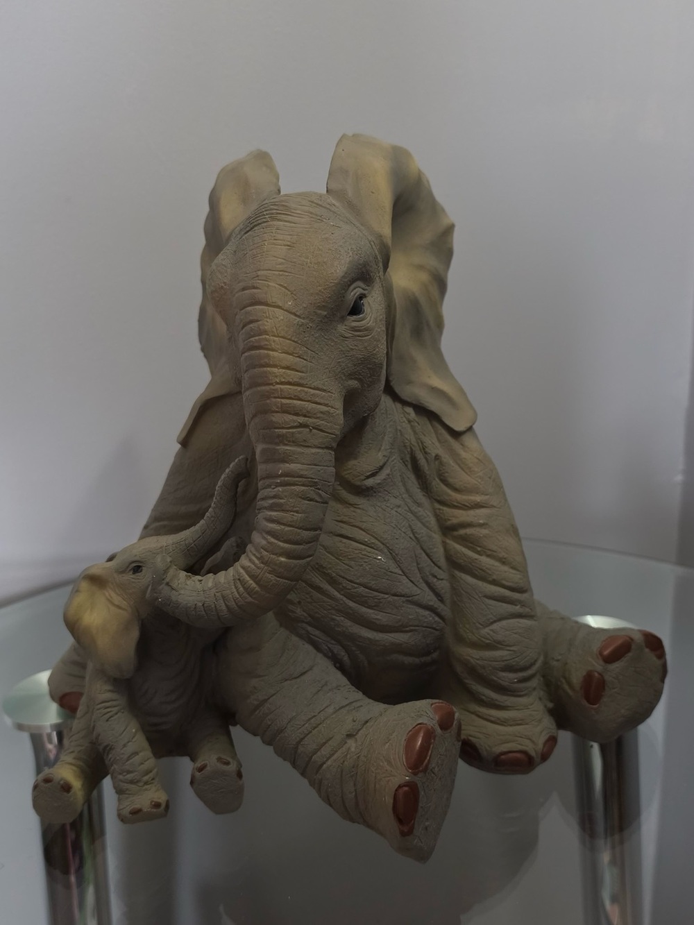 Vintage paw prints tuskers elephants mother & child rise and fall rare